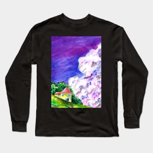 Purple Sky and Clouds Long Sleeve T-Shirt